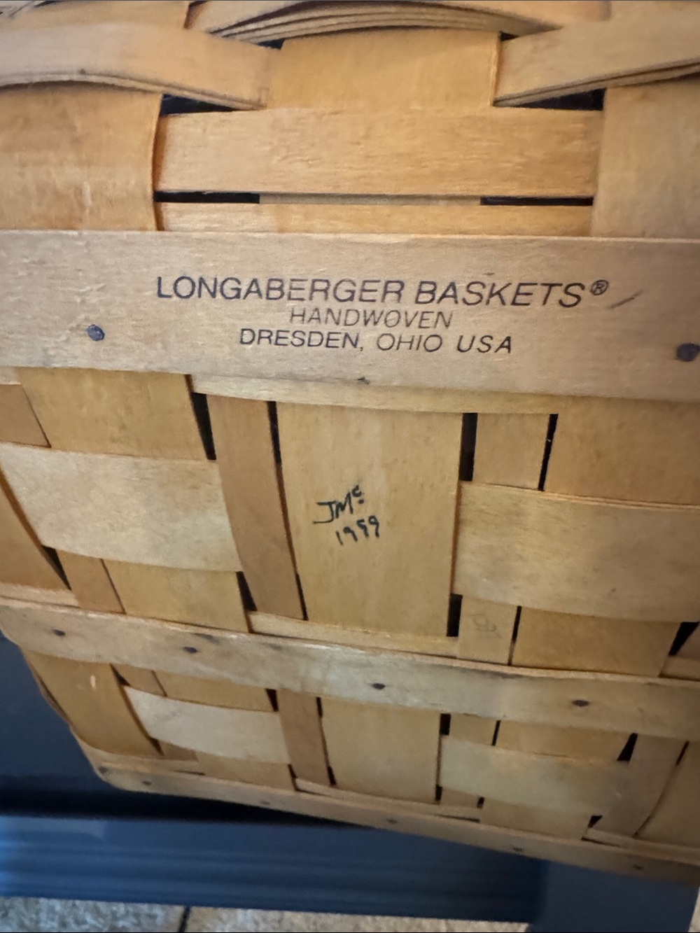 Longaberger Light Brown Handwoven Storage Basket